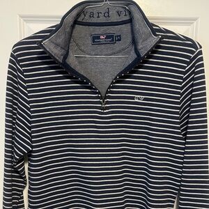 Vineyard Vines Men's Navy and White Striped Pullover